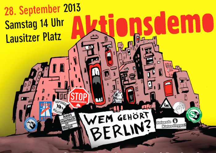 Demonstration Wem gehört Berlin? Gegen den Ausverkauf Berlins!  Für eine Stadtpolitik von unten! am 28. September 2013