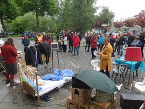 Protestaktion gegen A100-Ausbau, Zerstörung von Wohnraum & Mieterhöhung am 11.5.2014