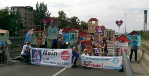 Flashmob Wohnen statt Autobahn, A100 stoppen! am Sonntag 9.7.2017