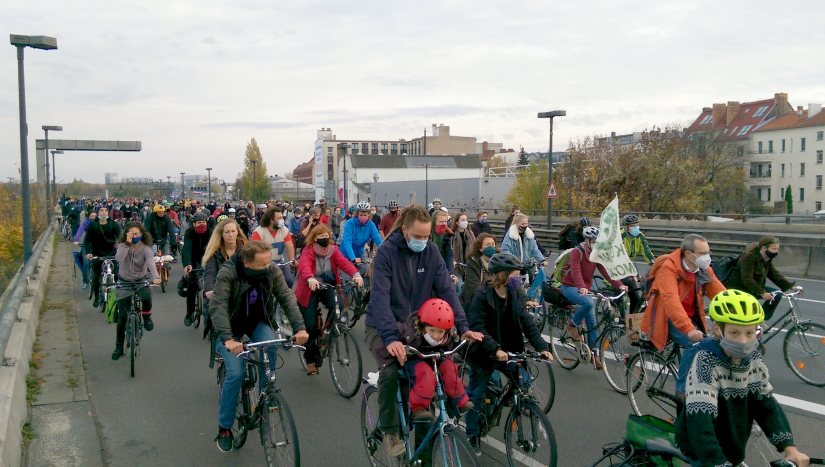 Das war die Fahrraddemo A100 stoppen! DanniBleibt auf der Berliner Stadtautobahn am 14.11.2020