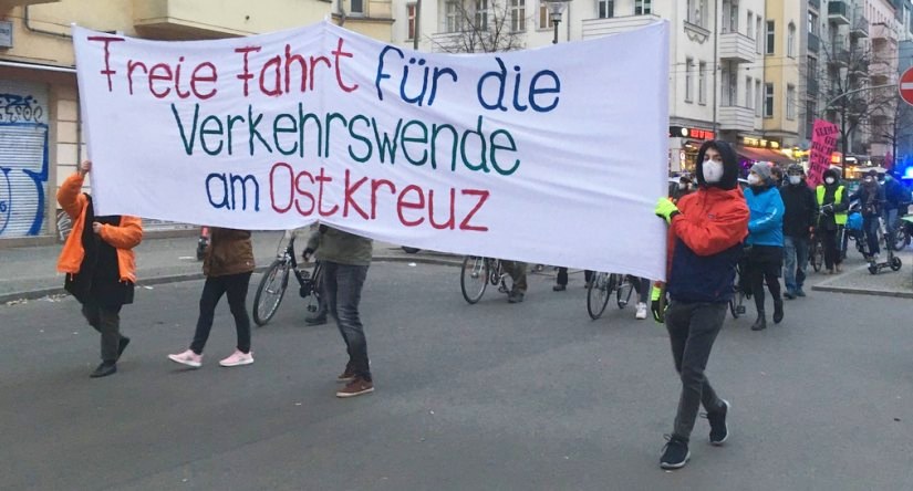 Demo „Freie Fahrt für die Verkehrswende am Ostkreuz“ am 04.03.2021