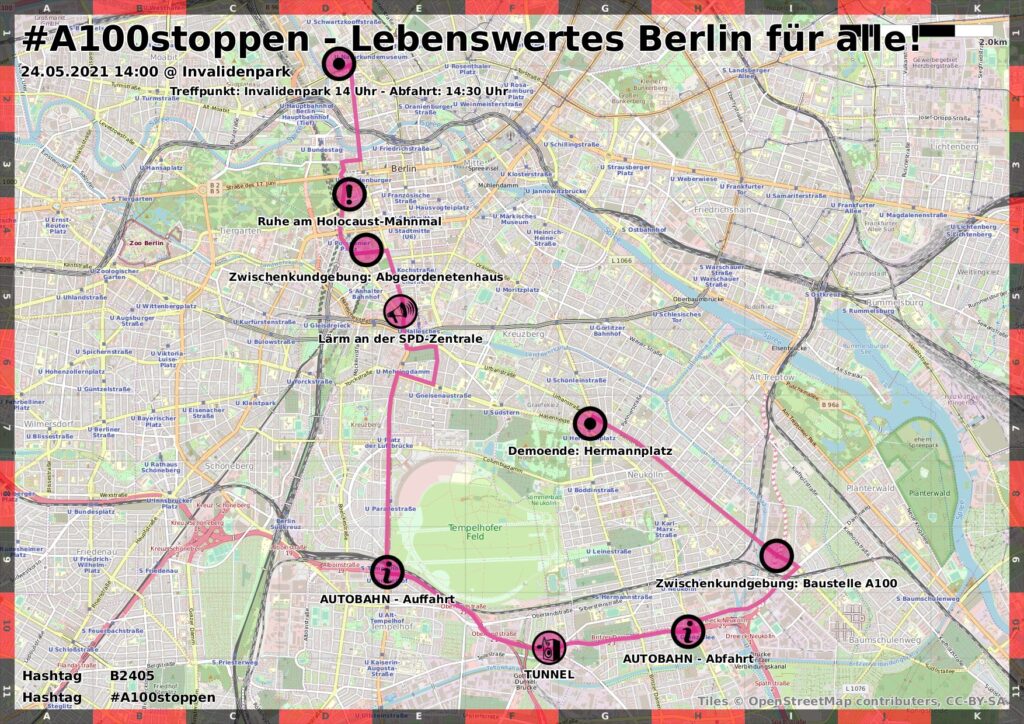 Fahrrad-Demo über die Autobahn am 24.5.2021