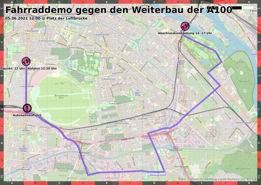 Fahrrad- und Inlineskate-Demo über die Stadtautobahn 5.6.2021