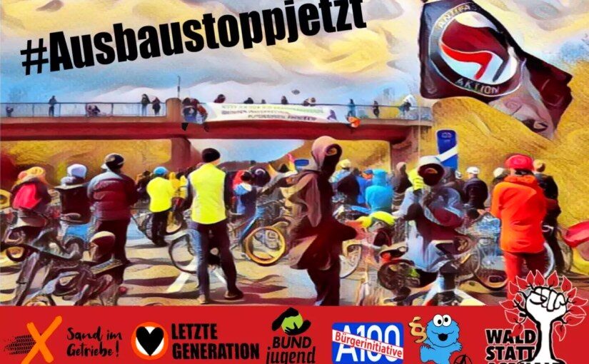 🚲 Fahrraddemo & Abseilaktion über der A100 in Berlin am 5.3.2023